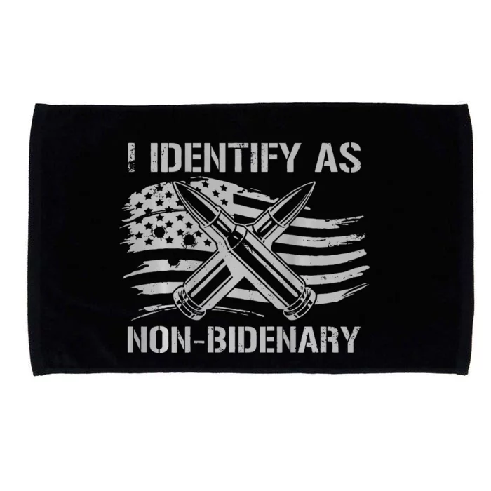 Funny I Identify As NonBidenary American Flag Microfiber Hand Towel