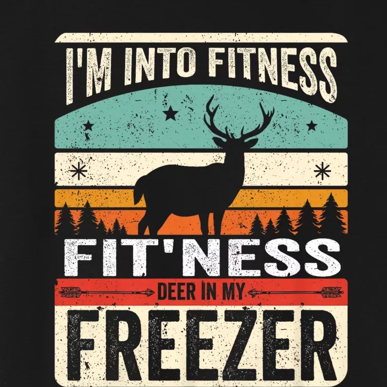 Funny IM Into Fitness FitNess Deer In My Freezer Deer Women's Crop Top Tee