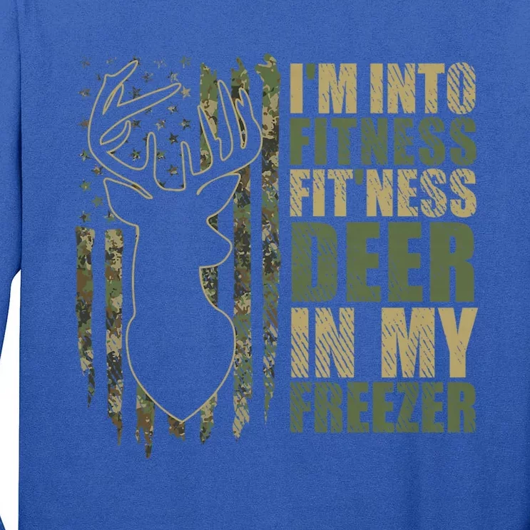 Funny IM Into Fitness FitNess Deer In My Freezer Deer Tall Long Sleeve T-Shirt