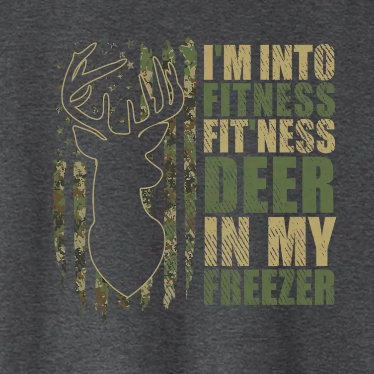 Funny IM Into Fitness FitNess Deer In My Freezer Deer Women's Crop Top Tee