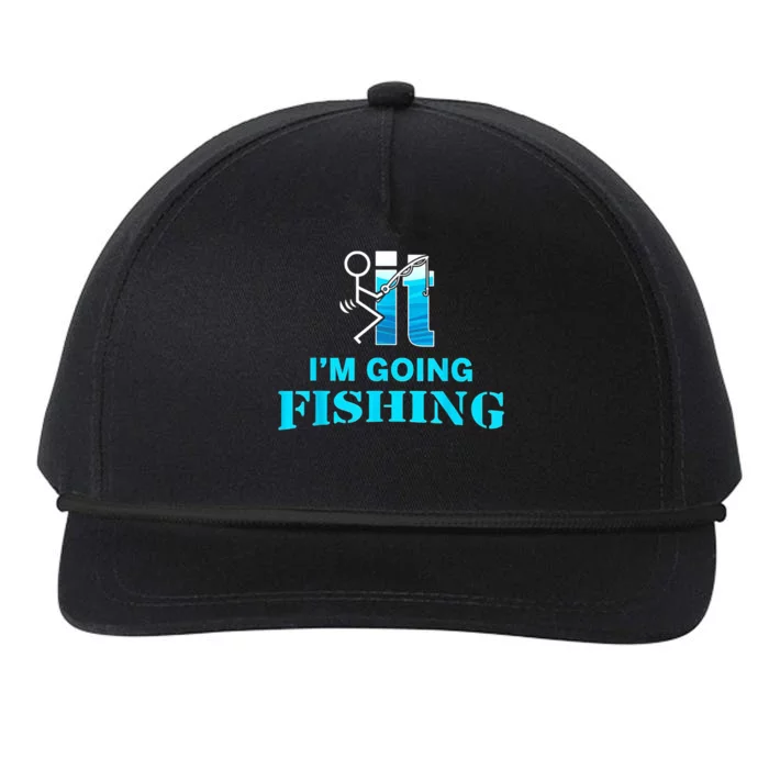 Fuck It Im Going Fishing Snapback Five-Panel Rope Hat