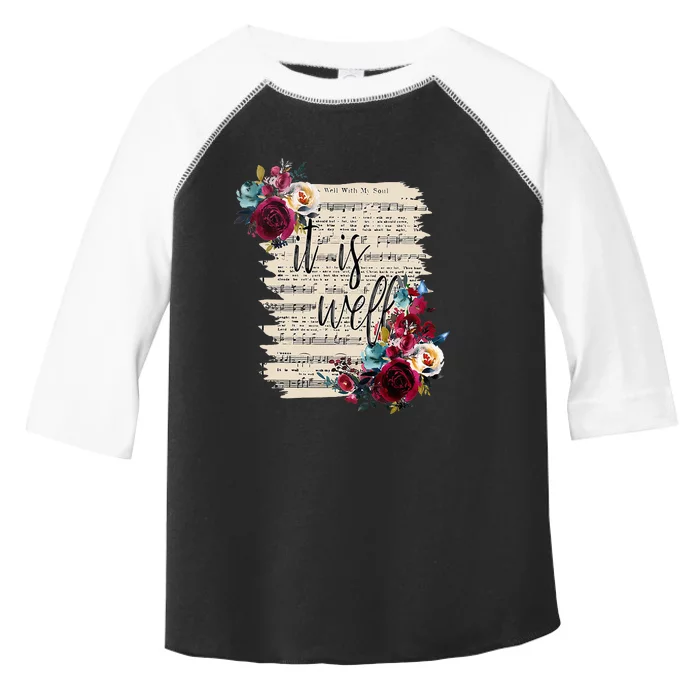 Floral It Is Well With My Soul Christian Religious Toddler Fine Jersey T-Shirt