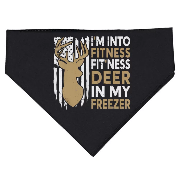 Funny IM Into Fitness FitNess Deer In My Freezer Deer USA-Made Doggie Bandana