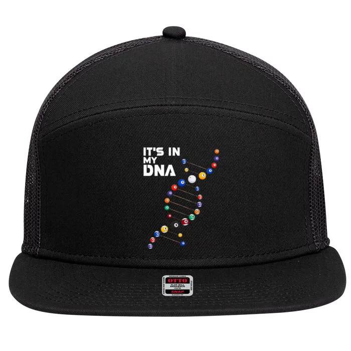 funny It's In My DNA  Pool Billiard 7 Panel Mesh Trucker Snapback Hat