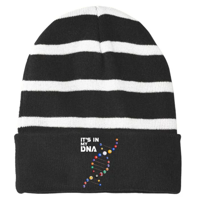 funny It's In My DNA  Pool Billiard Striped Beanie with Solid Band