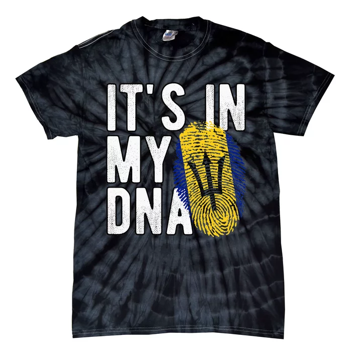 Funny it's in my DNA Barbados flag Fingerprint Tie-Dye T-Shirt