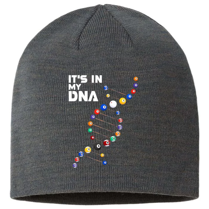 Funny Its In My Dna Pool Billiard Billiards Team Gift 8 1/2in Sustainable Knit Beanie