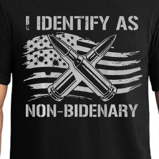 Funny I Identify As NonBidenary American Flag Pajama Set