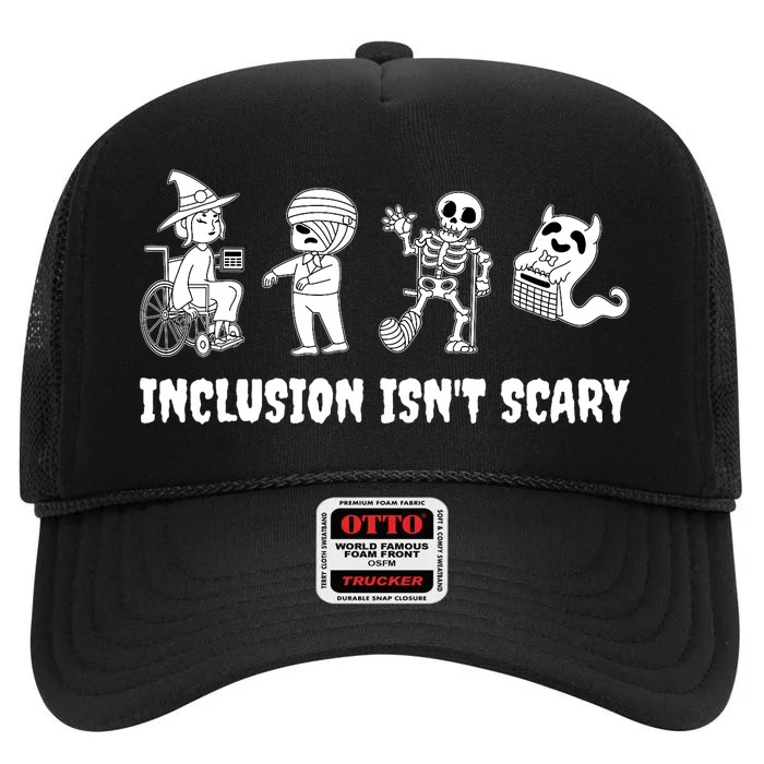 Funny Inclusion IsnT Scary Teacher Halloween 2024 High Crown Mesh Trucker Hat