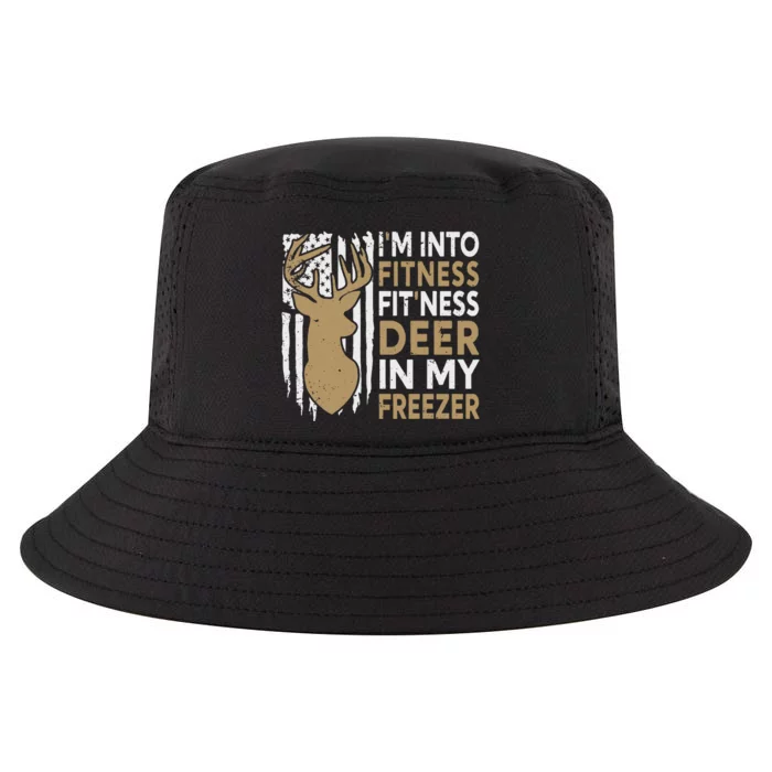 Funny I'm Into Fitness Fit'Ness Deer In My Freezer Deer Cool Comfort Performance Bucket Hat