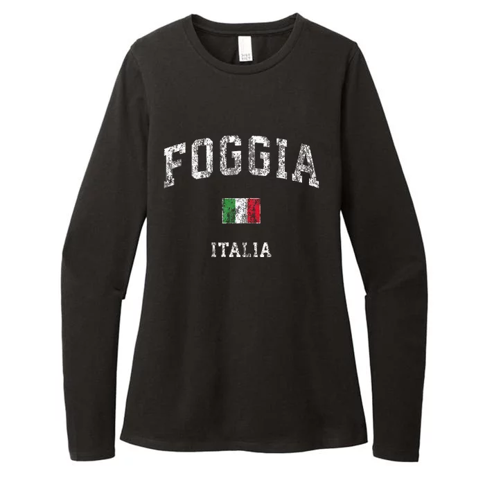 Foggia Italia Italy Vintage Athletic Sports Design Womens CVC Long Sleeve Shirt