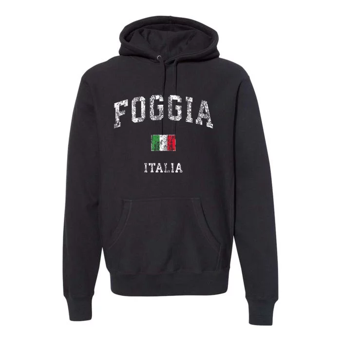 Foggia Italia Italy Vintage Athletic Sports Design Premium Hoodie