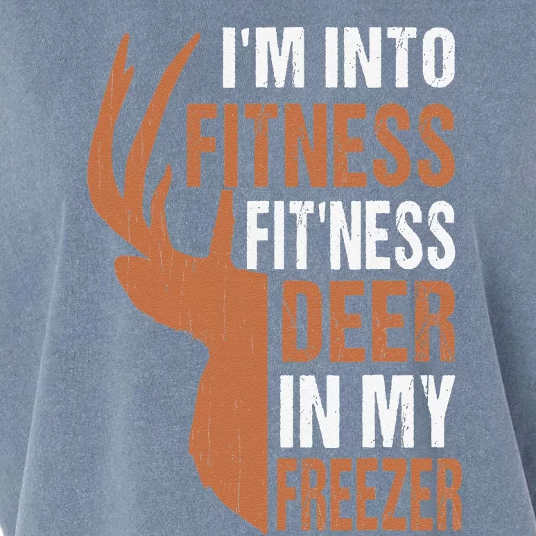 Funny IM Into Fitness FitNess Deer In My Freezer Garment-Dyed Women's Muscle Tee