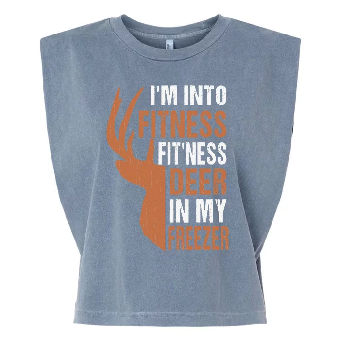 Funny IM Into Fitness FitNess Deer In My Freezer Garment-Dyed Women's Muscle Tee