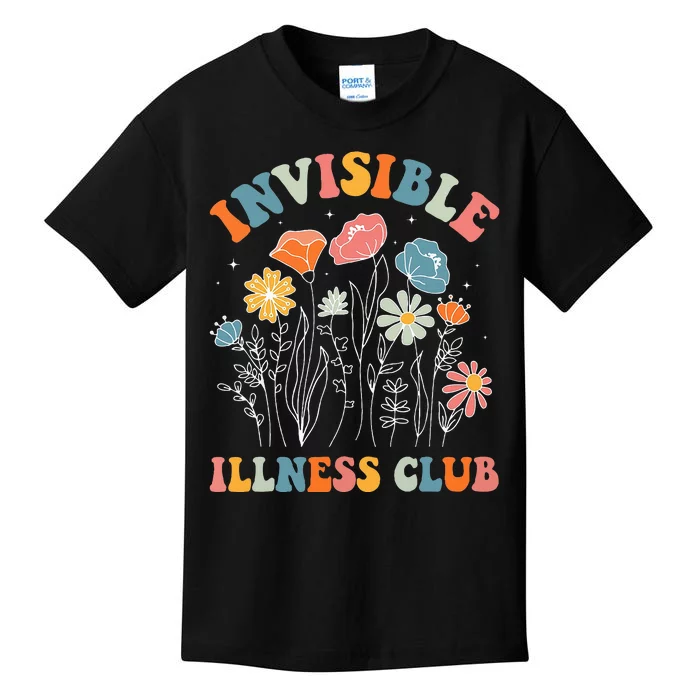 Flower Invisible Illness Club Chronic Illness Awareness Kids T-Shirt