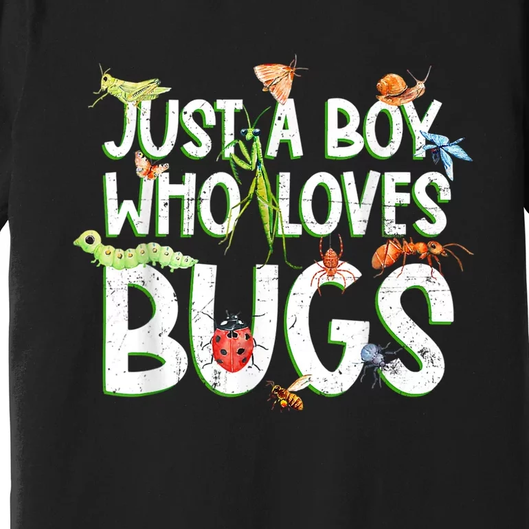 Funny Insect, Just A Boy Who Loves Bug Gift Tee Fashion Cute Premium T-Shirt