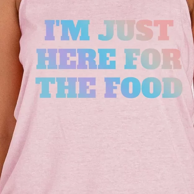 Funny Im Just Here For The Food Gift Women's Knotted Racerback Tank