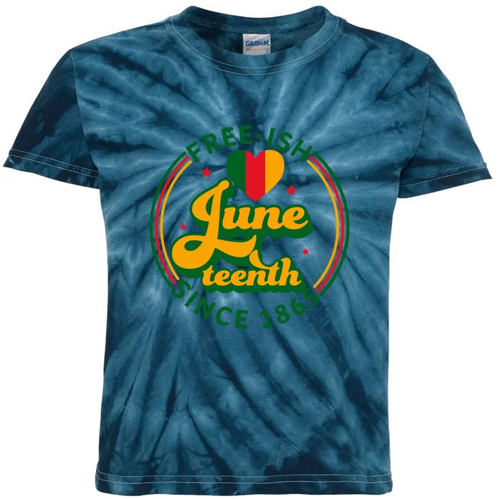 Free Ish Juneteenth Since 1865 Afro America Kids Tie-Dye T-Shirt