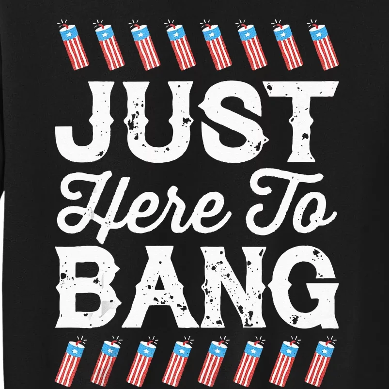 Funny I'm Just Here To Bang 4th July American Flag Fireworks Sweatshirt