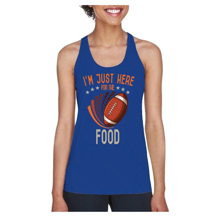 Football Im Just Here For The Food American Football Great Gift Women's Racerback Tank