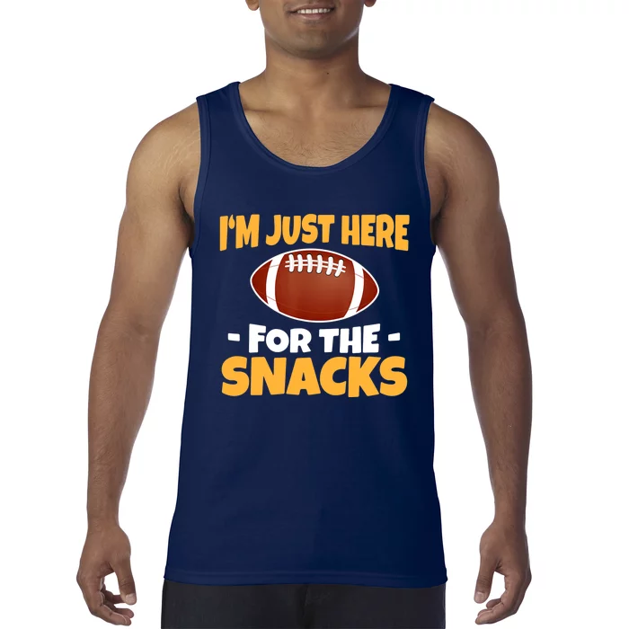 Funny I'm Just Here For The Snacks Football Tank Top