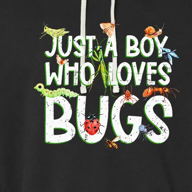 Funny Insect Just A Boy Who Loves Bug Garment-Dyed Fleece Hoodie