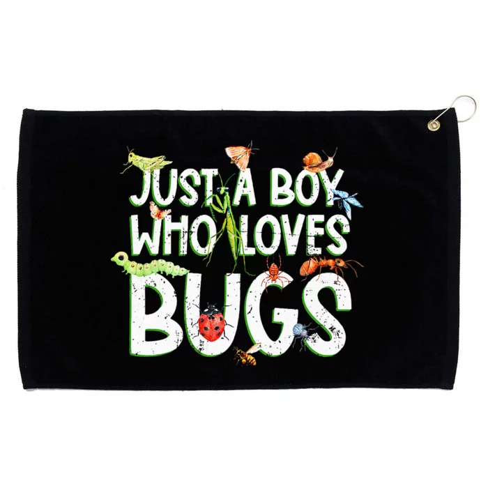 Funny Insect Just A Boy Who Loves Bug Grommeted Golf Towel