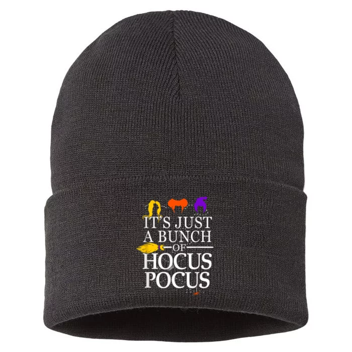 Funny It's Just A Bunch Of Hocus Pocus Halloween Sustainable Knit Beanie