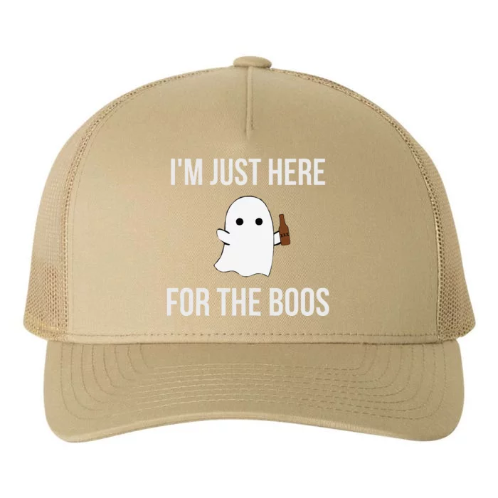 Funny Im Just Here For The Boos Beer Ghost Halloween Yupoong Adult 5-Panel Trucker Hat