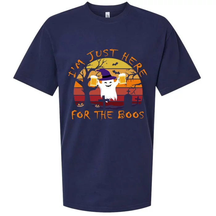 Funny Im Just Here For The Boos Halloween Ghost Beer Retro Sueded Cloud Jersey T-Shirt