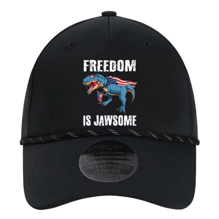 Freedom Is Jawsome 4th Of July Dinosaur Teens Gift Performance The Dyno Cap