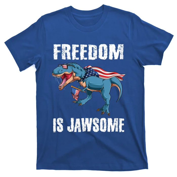 Freedom Is Jawsome 4th Of July Dinosaur Teens Gift T-Shirt