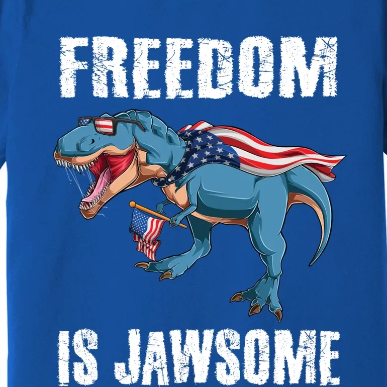 Freedom Is Jawsome 4th Of July Dinosaur Teens Gift Premium T-Shirt