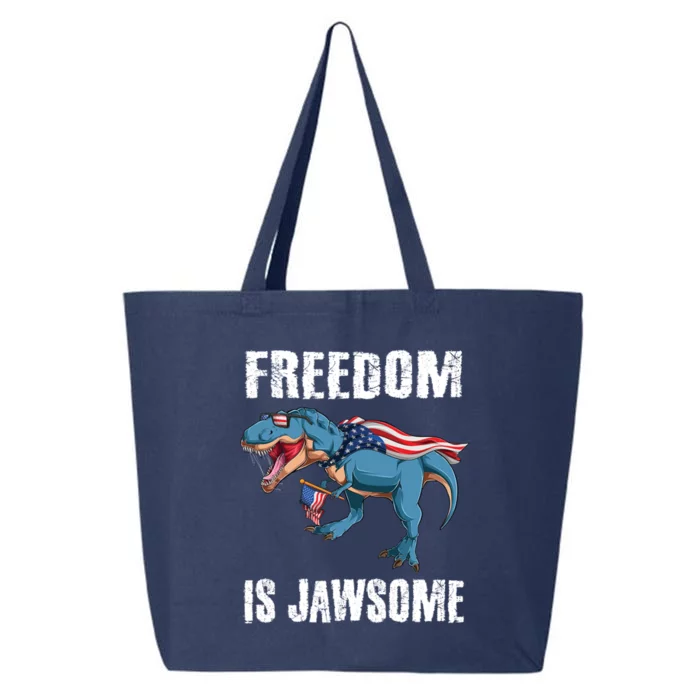 Freedom Is Jawsome 4th Of July Dinosaur Teens Gift 25L Jumbo Tote