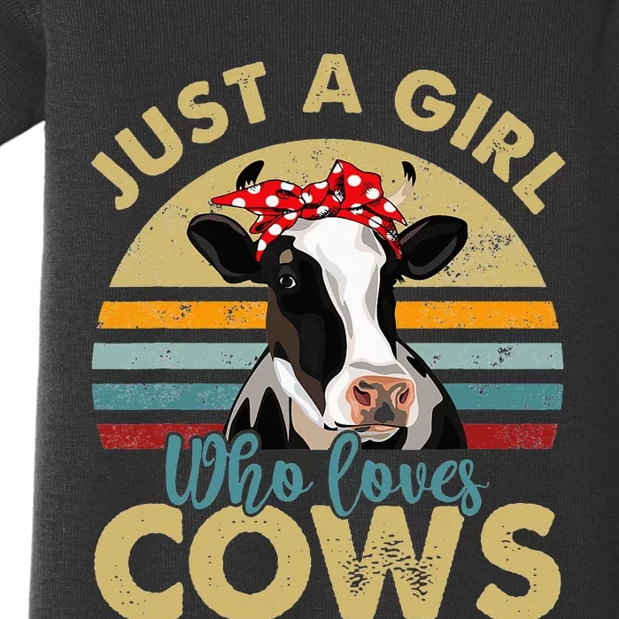 Funny I'm Just A Who loves Cows Cow Farmer Farm Baby Bodysuit