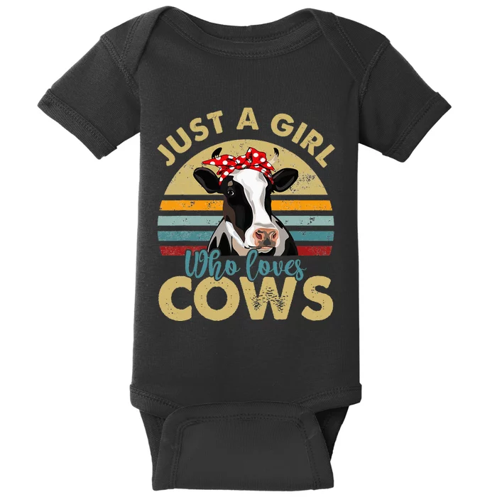 Funny I'm Just A Who loves Cows Cow Farmer Farm Baby Bodysuit