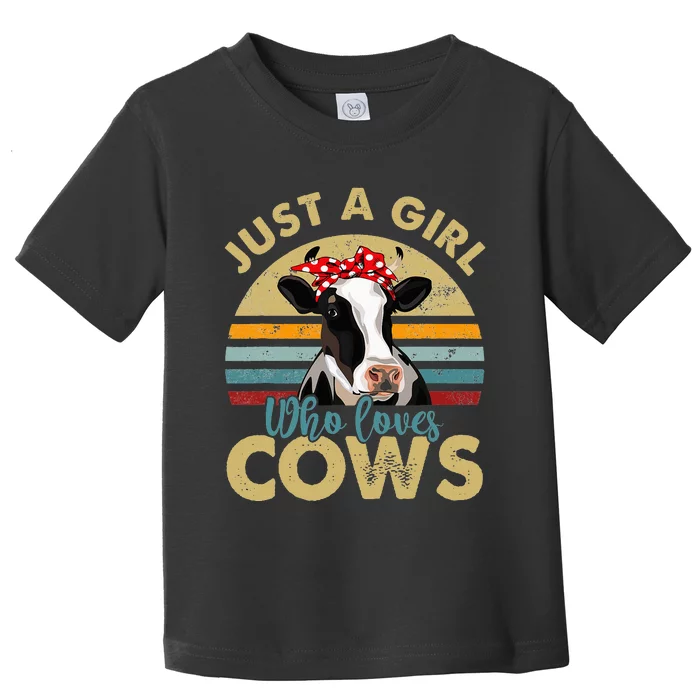 Funny I'm Just A Who loves Cows Cow Farmer Farm Toddler T-Shirt