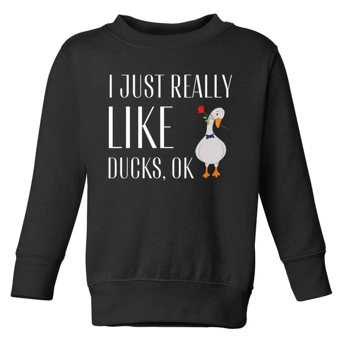 Funny I Just Really Like Ducks Lover Gifts Duck Owner Gift Toddler Sweatshirt