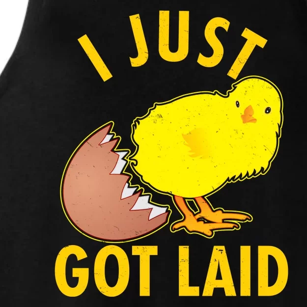 Funny I Just Got Laid Ladies Tri-Blend Wicking Tank