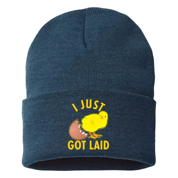 Funny I Just Got Laid Sustainable Knit Beanie