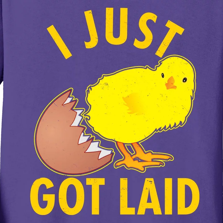 Funny I Just Got Laid Kids Long Sleeve Shirt