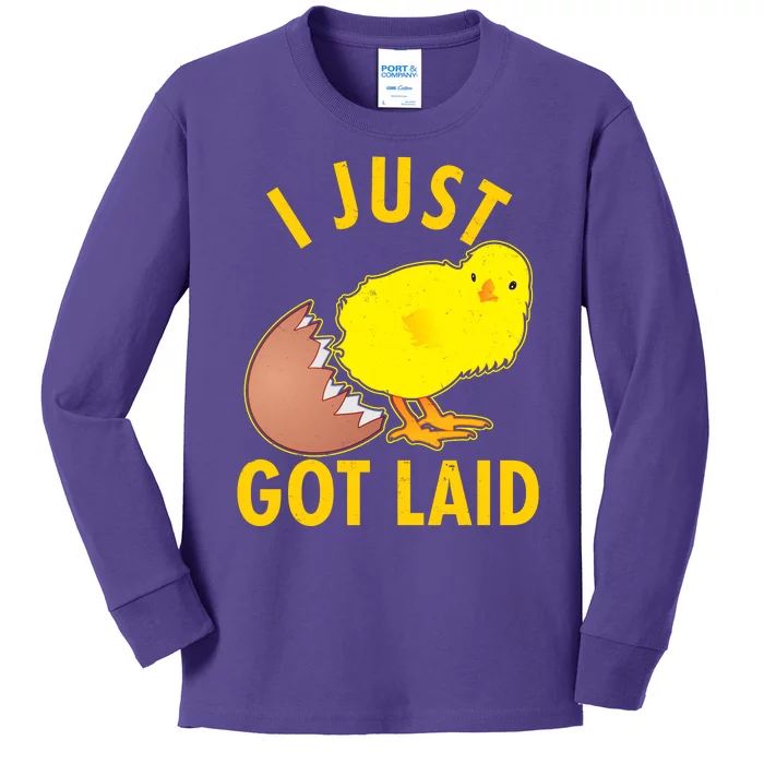 Funny I Just Got Laid Kids Long Sleeve Shirt