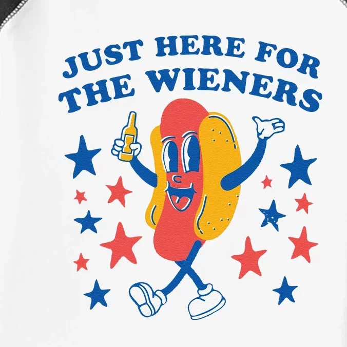 Funny IM Just Here For The Wieners 4th Of July Gift Infant Baby Jersey Bodysuit