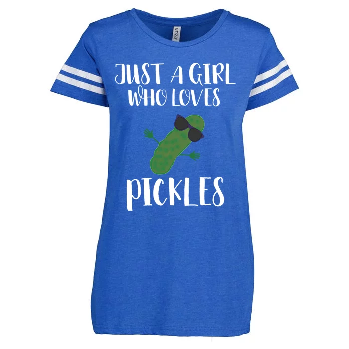 Funny Im Just A Who Loves Pickles Pickle Meaningful Gift Enza Ladies Jersey Football T-Shirt