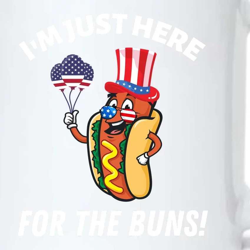 Funny IM JUST HERE FOR THE BUNS Patriotic Hot Dog Black Color Changing Mug