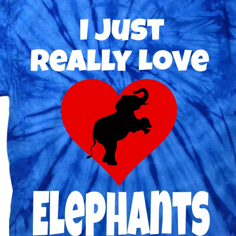 Funny I Just Really Love Elephants Valentines Day Elephant Gift Tie-Dye T-Shirt