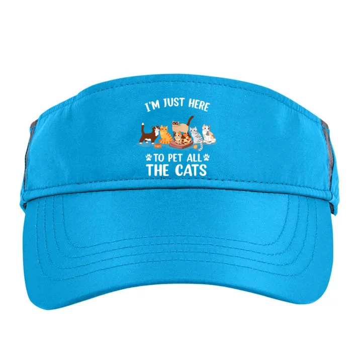 Funny I'm Just Here To Pet All The Cats For Cat Lover Adult Drive Performance Visor