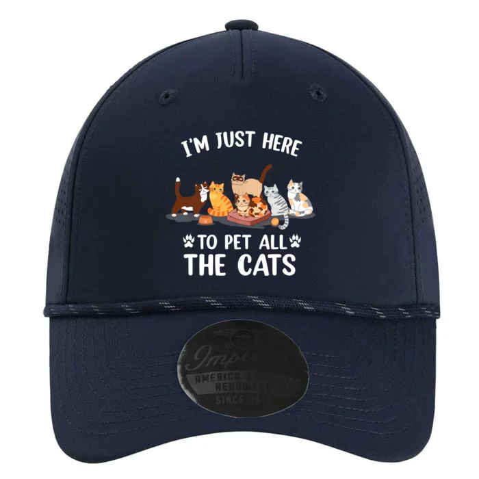 Funny I'm Just Here To Pet All The Cats For Cat Lover Performance The Dyno Cap