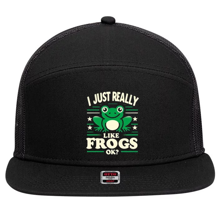 Funny I Just Really Like Frogs Owner Lover Frog Gifts 7 Panel Mesh Trucker Snapback Hat