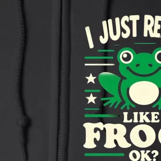 Funny I Just Really Like Frogs Owner Lover Frog Gifts Full Zip Hoodie